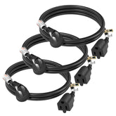 FIRMERST flat-plug extension cord 3 ft in black, ideal behind furniture