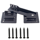 Firofend 9-inch flip gate latch on a fence for secure outdoor access.