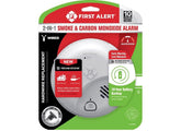 First Alert hard-wired smoke and CO detector mounted on ceiling for reliable home protection