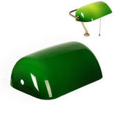 FIRVRE green banker lampshade close-up showing vintage glass finish for warm desk lighting