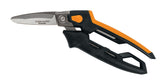 PowerArc Fiskars snips curved blade for extra leverage on thick materials