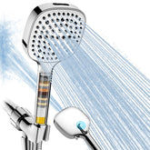 Fitespot filtered shower head handheld close-up for spa-like cleansing.