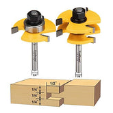 FivePears tongue router bit with three teeth shaping drawer joints for clean joints