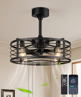 Fivesun 20 inch cage ceiling fan with remote and light for versatile living room cooling