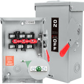 FixOasis 3P 60A disconnect panel with clear wiring access for safer indoor and outdoor use.