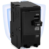 FixOasis 50A 2-pole breaker front view with status indicators for quick checks