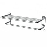 FIXSEN 18-inch towel rack with shelf on wall mount for organized towels.