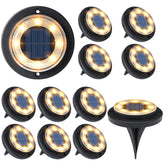 Flacchi solar ground lights dusk-illumination along pathways for safer passage.