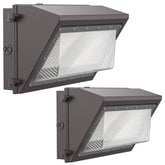 Flakeeper 120W wall pack light with dusk-to-dawn sensor illuminating exterior spaces