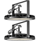 Flakeeper 200W UFO high bay light front view for bright warehouse illumination.