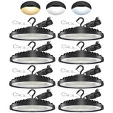 Flakeeper 200W UFO high bay light front view delivers broad warehouse illumination