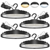 Flakeeper 4-pack UFO High Bay Light front view showing broad warehouse brightness