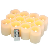 Flamecan flameless pillar candles set12 pillar for cozy ambience with realistic flicker.