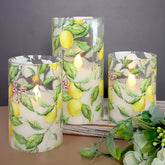 FLAVCHARM lemon glass flameless candle with remote control for cozy dinners