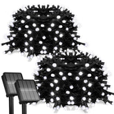 Flechllary solar string lights lit at night for cozy outdoor ambiance