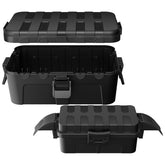 Flemoon large outdoor waterproof electrical box protects power strips and adapters outdoors.