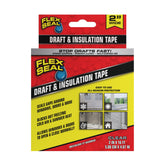 Flex Seal Draft and Insulation Sealing Tape applied on a window edge for draft control.