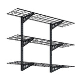 FLEXIMOUNTS 3-tier garage wall shelves demonstrate sturdy tool storage.