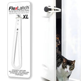 FlexLatch cat door holder latch installation view showing quick setup