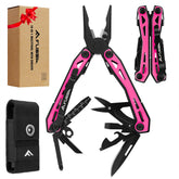 FLISSA pink 16-in-1 multitool with pliers for quick outdoor repairs
