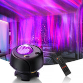 FLITI Northern Lights Projector with expansive aurora coverage across the room.