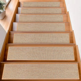 FlowaFoli stair treads beige 8x30 pack anti-slip grip for wooden stairs