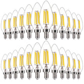 FLSNT 24-pack dimmable bulbs in a chandelier providing energy-efficient brightness