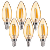 FLSNT amber LED bulb 330lm in chandelier creates cozy ambient lighting.