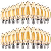 FLSNT Amber LED bulbs with amber-glass finish create cozy ambient lighting.