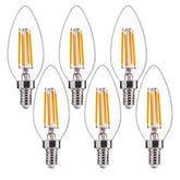 FLSNT B11 LED filament chandelier bulb, 60W equivalent, dimmable for ambience