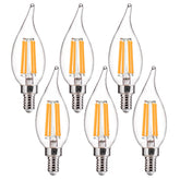 FLSNT CA11 LED candelabra bulb with 2700K soft white glow for warm ambiance.