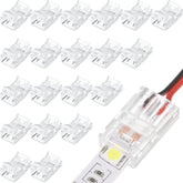 Flutesan 20pcs 2-pin connector pack for secure 10mm RGB LED strips