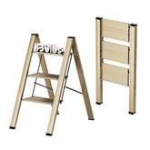 FlyGeneral 3 Step Ladder open setup for stable reach to high shelves.