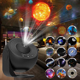 FlyLily Galaxy Projector Solar System disc projected on ceiling for immersive stargazing