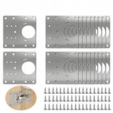 FOGZUVR hinge repair plate 20pcs kit aids quick cabinet hinge upgrades.