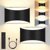 FOLKSMATE battery wall sconce set 2 in front view showing cordless ambient lighting option