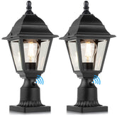 FOLKSMATE dusk-to-dawn post light with pier mount for exterior paths