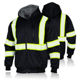 FONIRRA high-vis hoodie front view with 360° reflectivity for low-light work