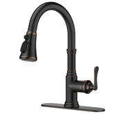 FORIOUS antique kitchen faucet with pull-down spray for busy kitchens