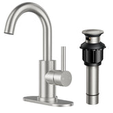 FORIOUS brushed nickel gooseneck faucet with 360° swivel for versatile washing