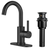 FORIOUS black bathroom faucet in a 1-hole vanity installation with clean lines