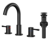 FORIOUS black bathroom faucet with 360° swivel for versatile sink access and clean design
