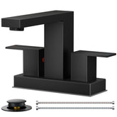FORIOUS black faucet with 95-degree spout reduces countertop splashes