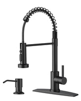 FORIOUS black faucet with pull-down sprayer for multitask cleaning.