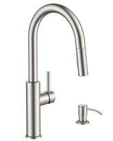 FORIOUS kitchen faucet in brushed nickel with a high arc for easy filling