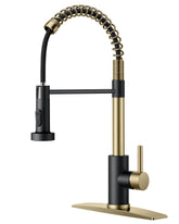 FORIOUS kitchen faucet with pull-down sprayer in stainless steel for easy rinsing and reach.