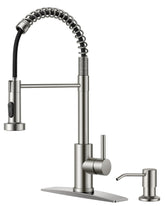 FORIOUS soap dispenser faucet in brushed nickel for easy handwashing