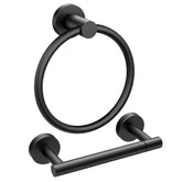 FORIOUS matte black toilet paper holder with double-post pivoting for easy roll changes