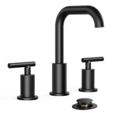 FORIOUS matte black widespread faucet fits 6–12 inch sink centers.