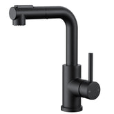FORIOUS Modern Black Bar Sink Faucet with pull-out sprayer for compact prep spaces, easy reach.